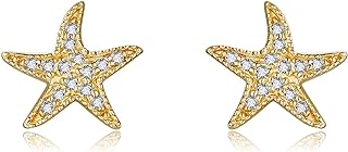 14K Solid Yellow Gold Turquoise Gemstone Cluster Stud Earrings with Push Back for Women, Dainty Design