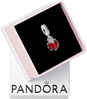 Pandora Red Ladybug Dangle Charm - Compatible Moments Bracelets - Jewelry for Women - Gift for Women in Your Life - Made with Sterling Silver & Enamel, With Gift Box