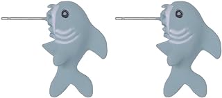 Cute Animal Bite Stud Earrings Lovely 3D Polymer Clay Dinosaur/Shark Earrings for Girls Women Cartoon Soft Pottery Ear Studs Decors