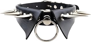 Punk Hauling Chain Choker PU Leather Collar Gothic Necklace Nightclub Goth Leash Belts Neck Accessories Adjustable Buckle