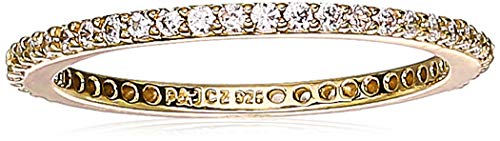 Scallop-Edge Band Cubic Zirconia Demi Fine Stacking Ring in Sterling Silver