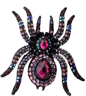 Spider Pin Brooch for Women, Spider Necklace Pendant for Women, Halloween Spider Pin Brooch + Pendant 2 in 1, Halloween Costume Accessories