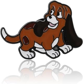 Fox and Hound Copper Brooch with Pin Clasp for Women and Girls, Featuring Unique Tod and Copper Design