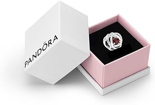 Pandora January Red Eternity Circle Charm Bracelet Charm Moments Bracelets - Stunning Women's Jewelry - Gift for Women - Made with Sterling Silver & Man-Made Crystal