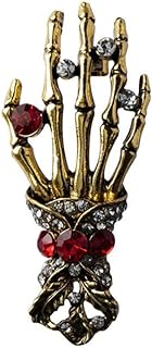 Women's Vintage Punk Gothic Skeleton Hand Brooch with Durable Pin Clasp, Unique Design and High-Quality Alloy Material