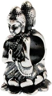 Novobeads Buddha, Silver Sterling Silver Charm Bead - Fits all major bead bracelets