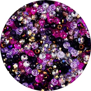 Cmidy 4x6mm Lustrous Purple Mixed Crystal Glass Beads - 500 pcs Rondelle Shape, Faceted Spacer Bead for DIY Jewelry-Making Crafts - Ideal For Necklaces, Bracelets, Earrings, Decor & More