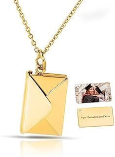 Customized envelope Locket Necklace-Custom Necklaces for Women That Holds Pictures,gift for mom wife girl her birthday