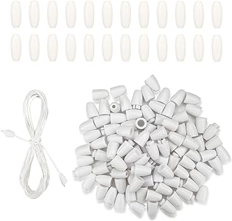 80 Pcs Clasps Beads Plastic Breakaway Clasps Bead Barrel Connectors Nylon Cords and Safety Breakaway Clasps for Necklaces Bracelets Jewelry DIY Craft Making (White)