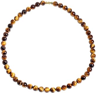 Jewever Gemstone Chokers Necklaces for Women Men Crystals and Healing Stones Crystal Meditation Balance Beads Strand Cool Necklace Jewelry 8mm