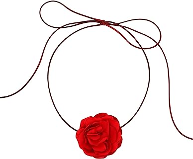 Chic Silk Flower Rosette Choker Necklace for Modern Women and Teens - Summer Collection Trendy Style Accessory