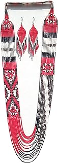 Native American Style Layered Beaded Necklace– Ukrainian beaded Necklace Native Handmade Seed Bead Necklace,Tribal ethnic beaded necklace La-9