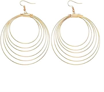 18K Real Gold Plated Lightweight Chunky Hoop Earrings,Gold Dangle Hoop Earrings for Women…