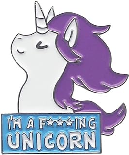Lovely Cartoon Unicorn Enamel Lapel Pin I am A Fxxxing Unicorn Alloy Metal Badge Brooch for backpack