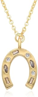 Lucky Horseshoe Cowboy Necklaces Copper Crystal Cowboy Horse Gold Necklace Women Gift