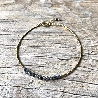 raw Black Diamond Beaded Bracelet 2mm by Gemswholesale