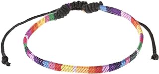 yaozeio Bi Pride Anklet Bracelet Rainbow Surfer Anklet for Women Men Gay Bisexual Lesbian Braided String Ankle Bracelet