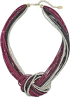Bocar Statement Beaded Multilayer Chunky Bib Knot Necklace for Women