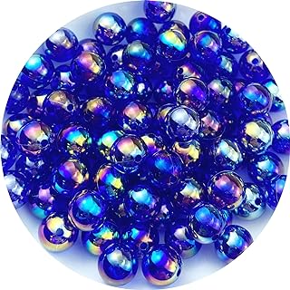 300-PCS Sapphire AB Acrylic Round Beads for DIY Jewelry by Tingoons