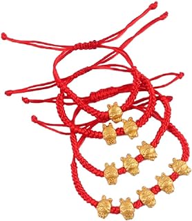 Fuqimanman2020 2023 Year of The Rabbit Red String Handwoven Adjustable Charm Bracelet Chinese Zodiac Bunny Animal Braided Good Prospects Blessing Lucky Wealth New Year Jewelry for Women Men