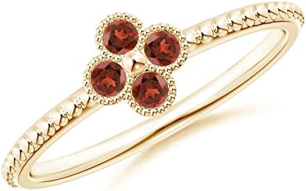 Angara Natural Garnet Stackable Ring for Women, Girls in Sterling Silver/14K Solid Gold| January Birthstone Jewelry Gift for Her | Birthday| Wedding| Anniversary| Engagement