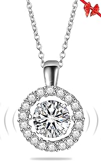1-3ct D Color VVS1 Moissanite Floating Pendant Necklace in Sterling Silver with Spring Clasp, Heart Design - Ideal Romantic Gift in Deluxe Presentation Box