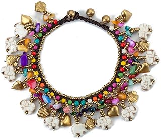 kelistom Bohemian Ankle Bracelets for Women Teen Girls, Handmade Natural Stone Beaded Chain Anklet