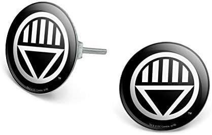 Green Lantern Black Night Silver-Plated Stud Earrings with Push Back