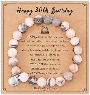 Lobster Claw 30th Birthday Charm Bracelet with Box Chain for Women – Ideal for Mom, Aunt, Wife, Friend or Sister - Crafted from Stainless Steel