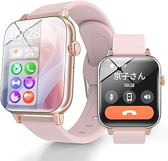 Lovame 1.85インチ 大画面 超薄型 スマートウォッチ 通話機能&GPSでiPhone対応 レディース向け、123種スポーツモード搭載の防水ブレスレット