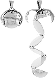 Sterling Silver 6 Picture Photo Ball Locket Necklace for Mothers & Grandmothers Handmade 3 Sizes