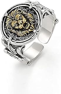 Adjustable Vintage Lion Stacking Ring in Hypoallergenic Copper for Men and Women - Gothic Punk Design)