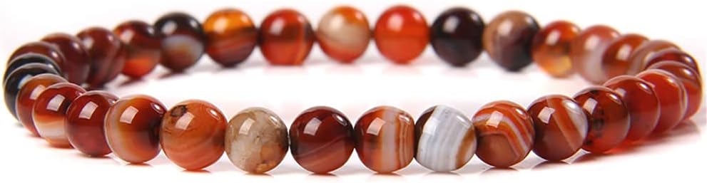 Magnetic Clasp Carnelian Bead Bracelet with Bead Chain, Natural Agate Gemstone Accessory for Women, Red Crystal Healing Energy Design