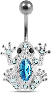 Whimsical Frog Nose Ring with Cubic Zirconia in 925 Sterling Silver for Everyday Wear - Unique Crystal Gemstone Design