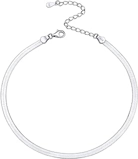 ChicSilver 925 Sterling Silver Ankle Bracelet for Women, Simple Cuban Link/Figaro/Twist Rope Chain Anklets for Beach Party(with Gift Box)