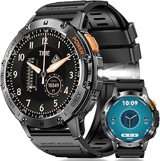 ESROVERメンズスマートウォッチ、1.43インチAMOLED、通話対応、530mAh長持ちバッテリー、130種スポーツモード対応の多機能ウォッチ