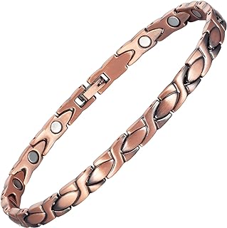 Elegant Wollet Copper Magnetic Anklet with Byzantine Chain for Women, Ideal for Joint Pain Relief and Fashion Statement
