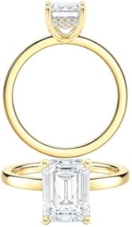 IGI Certified 1-2 1/5 Carat Emerald Cut Lab Grown Diamond & 14k Rose Gold Halo Engagement Ring for Women - Ethical and Sustainable Luxury Jewelry