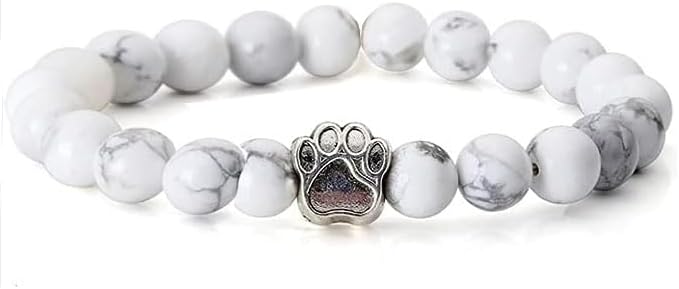 Alloy Cat Bead Bracelet with Lobster Claw Clasp: Stone Paw Charm Design for Animal Lovers & Meditation Enthusiasts
