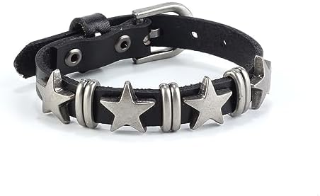 Unisex Punk Rock Black Leather Cuff Bracelet with Rhinestone Studded Design and Convenient Snap Clasp
