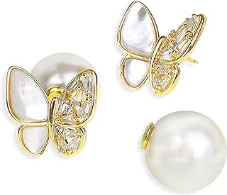 JeanBeau Gold Statement Stud Earrings for Women Girls, Trendy Geometric Saturn Flower Clover Rhinestone CZ Hypoallergenic Earing Valentine Jewelry Gift.