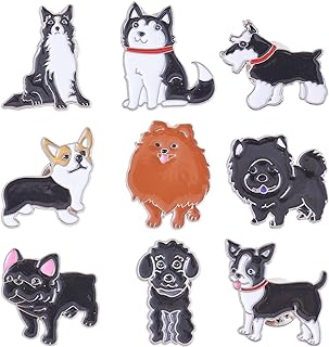 Ornaland Acrylic Dog Brooch Pins Set, Cute Cartoon Puppy Badges Label Pins Cute Cartoon Animal Badges Pins Creative Backpack Pins Jewelry for Jackets Clothes Hats Decorations