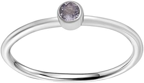 Stackable 0.20 Ctw Tanzanite Gemstone 925 Sterling Silver Women Stack Band Ring