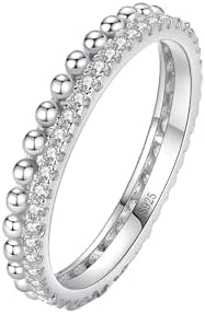 Sterling Silver Double Band Diamond Engagement Rings for Women, Square Design Promise Rings Size 4-15