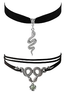 Zinc Alloy Snake Pendant Choker Necklace with Gothic Snake Design for Women - Ideal Goth Jewelry Gift