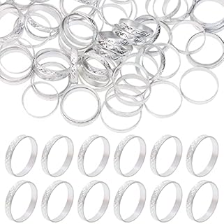 100Pcs Aluminum Alloy Plastic Wedding Rings with Glitter Finish for Bridal Party Decoration and DIY Crafts, Versatile in Size and Design