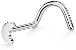 FANSING Moon Nose Stud in Durable 316L Surgical Stainless Steel, Ideal for Women, Minimalistic Moon Shape Design