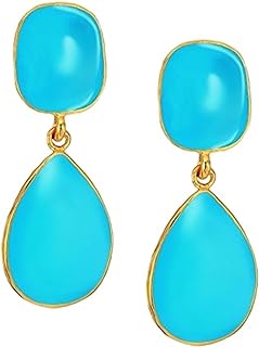 Kenneth Jay Lane Turquoise & Lapis Enamel Drop Clip Earrings