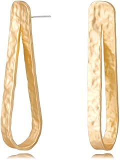 Gold Hoop Earrings for Women 14k Matte Gold Hoop Earrings Hypoallergenic Stud Handmade Hammered Textured Hoops Geometric Hoop Earrings for Women Trendy