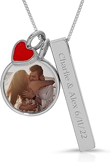 Personalized Necklace - Engraved Silver or Gold Pendant Photo Necklace - This Custom Necklace is the Ultimate in Personalized Gifts for Women and Teen Girls